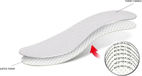 Kaps Frotte Adult Unisex Summer Shoe Insoles Inserts Replacement Soles Barefoot Shoes, Cut to fit Cut to Size, Terry Cloth Sweat Absorbent in Saudi Arabia