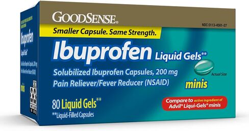 Ibuprofen Mini Liquid-Gels, 200 mg, Liquid-Filled Capsules, Pain Reliever and Fever Reducer, 80 Count in Saudi Arabia