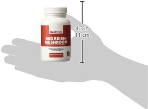 كبسولات فطر ريشي احمر عضوي من برين فورزا، تدعم المناعة وتعمل على دعم المناعة لصحة القلب والقلب والاوعية الدموية والصحة العامة والحيوية وغير معدلة وراثيا ونباتية وعضوية، 90 كبسولة in Kuwait