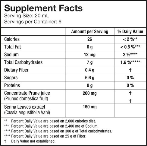 Prunelax Ciruelax Natural Laxative Regular Liquid, for Occasional Constipation, 4.05 fl oz, Red, (EX1391) in Saudi Arabia