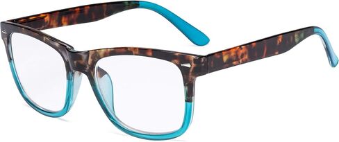 Eyekepper تصميم نظارات القراءة مربع كبير العدسات نظارات القارئ للنساء القراءة الربيع مفصلات أسود-بني +1.75 in Kuwait