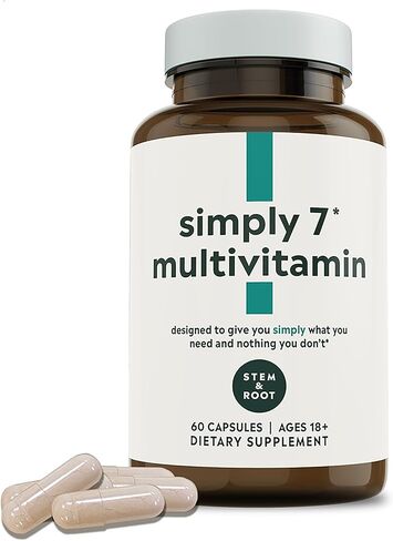 سيمبلي وجذور سيمبلي 7 فيتامينات متعددة | يساعد في معالجة أهم 7 أوجه قصور لدى البالغين | مصنوع من 7 فيتامينات ومعادن أساسية مثل فيتامين C وفيتامين D والمغنيسيوم | 60 كبسولة (كمية تكفي لمدة شهر) in Kuwait