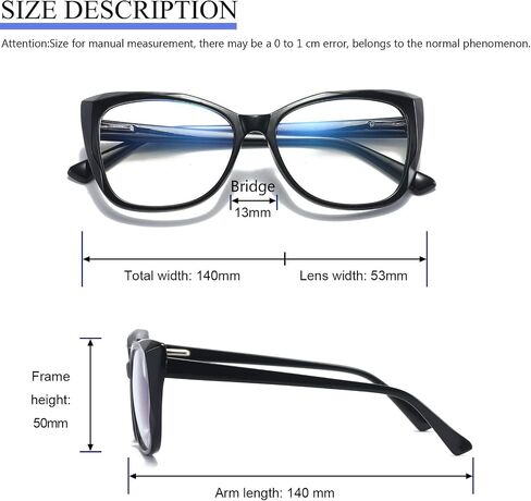 prtcslwd Reading Glasses for Women 3 Pack Cat Eye Oversized Blue Light Blocking Glasses +1.5 in Saudi Arabia