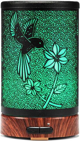 ASAWASA Diffusers for Essential Oils, Essential Oil Diffuser with Waterless Auto Shut-Off, Metal Art Aromatherapy Humidifier with Multicolor Changed Night Light,Ideal for Home Gifts Spa Yoga (Banyan) in Kuwait