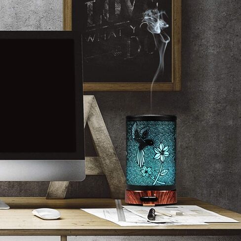 ASAWASA Diffusers for Essential Oils, Essential Oil Diffuser with Waterless Auto Shut-Off, Metal Art Aromatherapy Humidifier with Multicolor Changed Night Light,Ideal for Home Gifts Spa Yoga (Banyan) in Kuwait