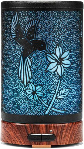 ASAWASA Diffusers for Essential Oils, Essential Oil Diffuser with Waterless Auto Shut-Off, Metal Art Aromatherapy Humidifier with Multicolor Changed Night Light,Ideal for Home Gifts Spa Yoga (Banyan) in Kuwait