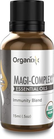 Organixx الزيوت العطرية Magi Complexx لدعم المناعة، نقية وطبيعية، بدون إضافات، تستخدم في موزع الزيوت، ماء الاستحمام أو المستحضرات، مزيج المناعة مع الكركم، اللبان، المر، غير معدل وراثيًا، 5 مل in Kuwait