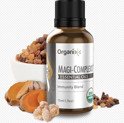 Organixx الزيوت العطرية Magi Complexx لدعم المناعة، نقية وطبيعية، بدون إضافات، تستخدم في موزع الزيوت، ماء الاستحمام أو المستحضرات، مزيج المناعة مع الكركم، اللبان، المر، غير معدل وراثيًا، 5 مل in Kuwait