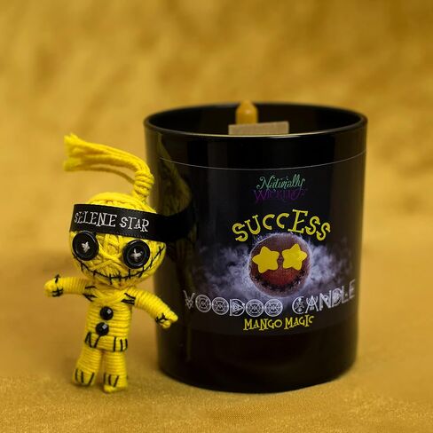 Naturally Wicked Voodoo Healing Candle Set - Inc. Voodoo Doll, Crystal, Wood Wick, Vanilla Vibes Scent & Gift Box in Saudi Arabia