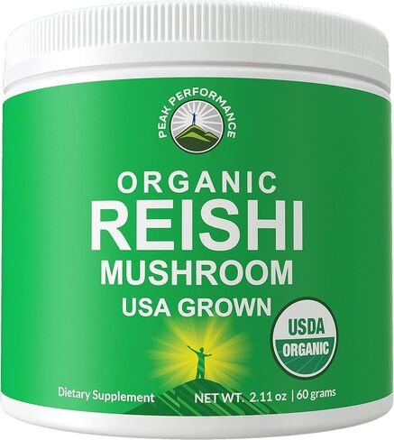 Organic Reishi Mushroom Powder - USA Grown Made With Organic Reishi Mushrooms. Vegan Supplement for Immunity Support. Naturally Harvested, Adaptogenic, Immune Support, Extract Blend Powders in Saudi Arabia