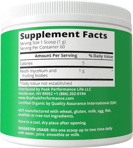 Organic Reishi Mushroom Powder - USA Grown Made With Organic Reishi Mushrooms. Vegan Supplement for Immunity Support. Naturally Harvested, Adaptogenic, Immune Support, Extract Blend Powders in Saudi Arabia