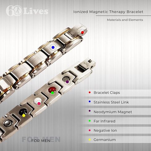60LIVES سوار العلاج المغناطيسي للرجل. يساعد في علاج الإجهاد الصحي والتهاب المفاصل والألم. طاقة قوية مدعومة بالعناصر الطبيعية. in Kuwait