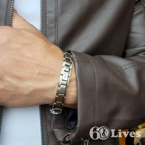 60LIVES سوار العلاج المغناطيسي للرجل. يساعد في علاج الإجهاد الصحي والتهاب المفاصل والألم. طاقة قوية مدعومة بالعناصر الطبيعية. in Kuwait