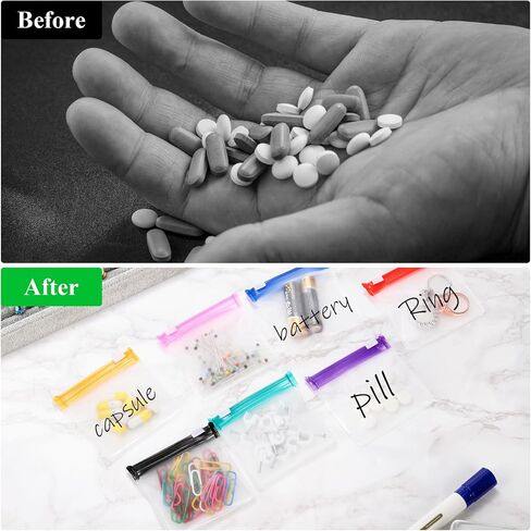 Goaste 56 Pack Pill Pouch Bags, Zippered Translucent Medicine Organizer, Reusable Travel Self Sealing Vitamine Baggies, Plastic Clear Storage Pouches with Slide Lock for Pills, Small Crafts, Beads in Saudi Arabia