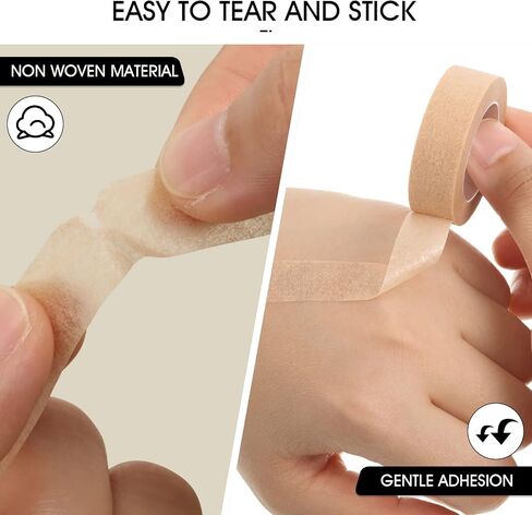 Nuanchu 9 Rolls Beige Tape Flexible Skin Tape Breathable Nose Tape Self Adhesive Gauze Tape for Wound Injuries Swelling Sports, 0.5 Inch x 10 Yards in Saudi Arabia