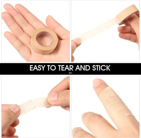 Nuanchu 9 Rolls Beige Tape Flexible Skin Tape Breathable Nose Tape Self Adhesive Gauze Tape for Wound Injuries Swelling Sports, 0.5 Inch x 10 Yards in Saudi Arabia