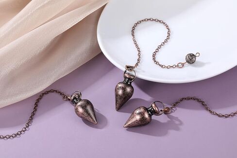 Jovivi 4 Pcs Copper Metal Pendulums for Dowsing Spiritual Point Pendulum Calabash-Shaped Copper Pointed Pendant Pendulum Sets for Healing, Chakra, Meditation, Scrying, Witchcraft, Dowsing Divination in Saudi Arabia