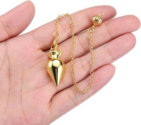 Jovivi 4 Pcs Copper Metal Pendulums for Dowsing Spiritual Point Pendulum Calabash-Shaped Copper Pointed Pendant Pendulum Sets for Healing, Chakra, Meditation, Scrying, Witchcraft, Dowsing Divination in Saudi Arabia