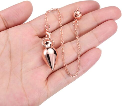 Jovivi 4 Pcs Copper Metal Pendulums for Dowsing Spiritual Point Pendulum Calabash-Shaped Copper Pointed Pendant Pendulum Sets for Healing, Chakra, Meditation, Scrying, Witchcraft, Dowsing Divination in Saudi Arabia