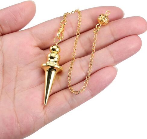 Jovivi 4 Pcs Copper Metal Pendulums for Dowsing Spiritual Point Pendulum Calabash-Shaped Copper Pointed Pendant Pendulum Sets for Healing, Chakra, Meditation, Scrying, Witchcraft, Dowsing Divination in Saudi Arabia
