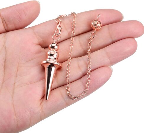 Jovivi 4 Pcs Copper Metal Pendulums for Dowsing Spiritual Point Pendulum Calabash-Shaped Copper Pointed Pendant Pendulum Sets for Healing, Chakra, Meditation, Scrying, Witchcraft, Dowsing Divination in Saudi Arabia