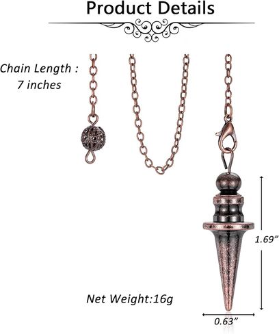 Jovivi 4 Pcs Copper Metal Pendulums for Dowsing Spiritual Point Pendulum Calabash-Shaped Copper Pointed Pendant Pendulum Sets for Healing, Chakra, Meditation, Scrying, Witchcraft, Dowsing Divination in Saudi Arabia
