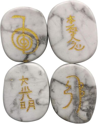 4 Pcs Black Obsidian Engraved Chakra Stones Healing Crystal Reiki Balancing Palm Stone, 25mm in Saudi Arabia