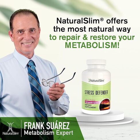 NaturalSlim Stress Defender L Tyrosine & Pantothenic Acid (Vitamin B5) - Natural Supplements for Energy, Focus, Cortisol Level and Stress Support - Keto Friendly - 180 Vegetable Capsules in Kuwait