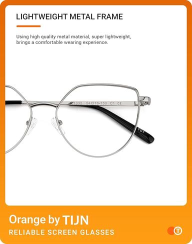 TIJN Irregular Cateye Blue Light Blocking Glasses, Computer Gaming Glasses Anti Eyestrain Bluelight Glasses for Women Men in Kuwait