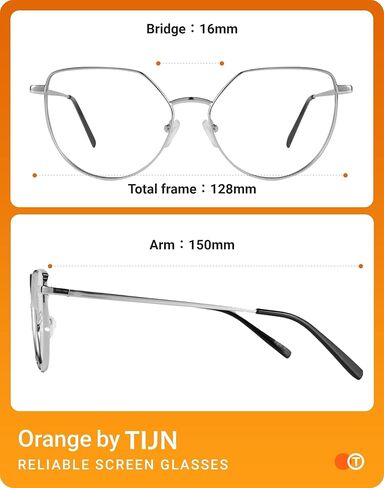 TIJN Irregular Cateye Blue Light Blocking Glasses, Computer Gaming Glasses Anti Eyestrain Bluelight Glasses for Women Men in Kuwait