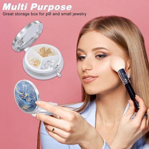 علبة حبوب منع الحمل Aiawoxc، صندوق حبوب سفر لطيف للمحفظة، حامل حبوب صغير مقاوم للرطوبة، موزع منظم حبوب الجيب المحمول لحمل الفيتامينات وزيت كبد سمك القد والمكملات الغذائية والأدوية (زهرة خضراء) in Saudi Arabia