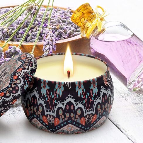 Scented Candle Gifts for Women, 4 Pack 4.4 oz Aromatherapy Candles, 8% Essential Oil, 120H Burning, Stress Relief Gifts for Girlfriend, Teacher, Mom, Anniversary, Birthday in Saudi Arabia