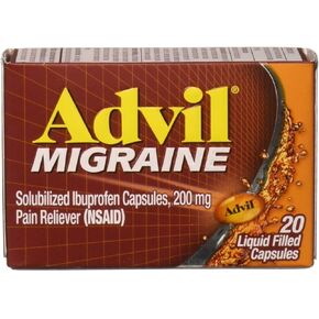 Advil Migraine Liquid Filled Capsules 20ct 200mg Advanced Medicine For Pain (Pack of 2)