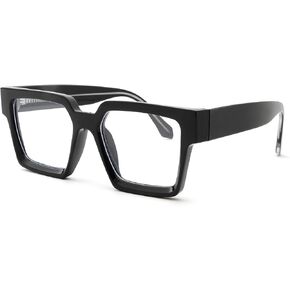 Pro Acme Oversized Square Blue Light Glasses for Men Women Fashion Rectangular Big Thick Frame UV400 Fake Eyewear in Kuwait
