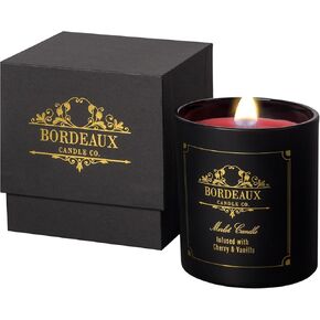 Bordeaux Candle Company’s Merlot Luxury Soy Wax Wood Wick Candle Infused with Cherry and Vanilla | Aesthetic Candle, Soy Candles | Romantic Candle | Long Lasting Candles | Aromatherapy Candle in Saudi Arabia