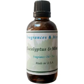 فراجرانسز اند مور زيت عطري فاخر برائحة الاوكالبتوس والنعناع لتعزيز صناعة الشموع والصابون ومنتجات الاستحمام والجسم والروائح العلاجية للمكتب والمنزل - زجاجة كهرمانية بسعة 2 اونصة (60 مل) in Kuwait