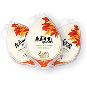 Autumn Splendor Natural Soy Wax Melts 3 Pack - 3 Highly Scented 3 Oz. Bars - Made with 100% Soy and Essential Fragrance Oils - Phthalate & Paraffin Free, Vegan, Non-Toxic