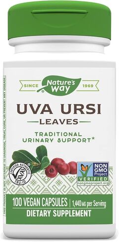 Nature's Way Uva Ursi – 1,110 mg per 3-capsule Serving - Traditional Urinary Support* - Non-GMO Project Verified - Herbal Dietary Supplement - Gluten Free - 100 Vegan Capsules in Saudi Arabia
