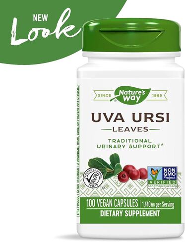 Nature's Way Uva Ursi – 1,110 mg per 3-capsule Serving - Traditional Urinary Support* - Non-GMO Project Verified - Herbal Dietary Supplement - Gluten Free - 100 Vegan Capsules in Saudi Arabia