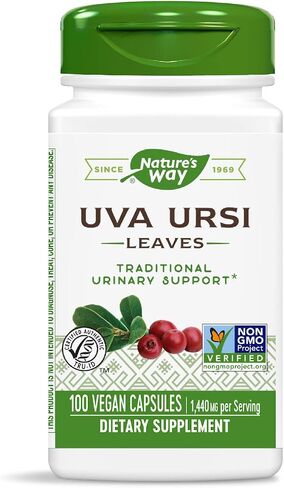 Nature's Way Uva Ursi – 1,110 mg per 3-capsule Serving - Traditional Urinary Support* - Non-GMO Project Verified - Herbal Dietary Supplement - Gluten Free - 100 Vegan Capsules in Saudi Arabia