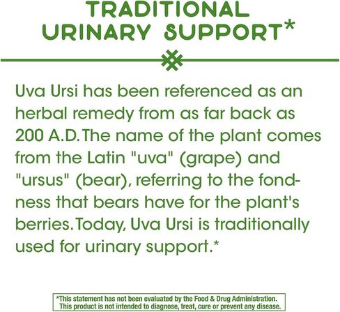 Nature's Way Uva Ursi – 1,110 mg per 3-capsule Serving - Traditional Urinary Support* - Non-GMO Project Verified - Herbal Dietary Supplement - Gluten Free - 100 Vegan Capsules in Saudi Arabia