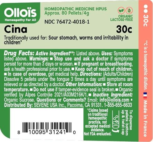 OLLOIS Cina 30c عضوي، خالي من اللاكتوز، نباتي، طب المثلية، 80 حبة (عبوة من 1) in Saudi Arabia