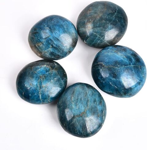 AMOYSTONE 5 قطعة من حجر الأمازونيت القلق الطبيعي للجيب النخيل الكريستالي حجر الشفاء الريكي كوارتز لعلاج القلق 1.6-2.2 بوصة in Kuwait