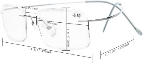 Eyekepper Titanium Rimless Eyeglasses Women Men (Black, 51mm) in Kuwait