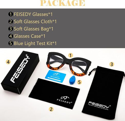 FEISEDY Retro Oversized Blue Light Blocking Reading Glasses Cateye Thick Frame Anti Glare Digital Eyestrain Readers B2980 in Saudi Arabia