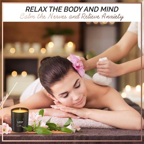 Premium Jasmine Scented Candles (Joie de Vivre), Natural Soy Candles Gifts for Women & Men, Hand Poured, Long Lasting Aromatherapy Essential Oil Candle, 8 Oz with 45 Hour Burn Time in Kuwait