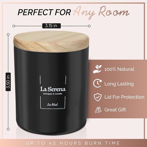 Premium Jasmine Scented Candles (Joie de Vivre), Natural Soy Candles Gifts for Women & Men, Hand Poured, Long Lasting Aromatherapy Essential Oil Candle, 8 Oz with 45 Hour Burn Time in Kuwait
