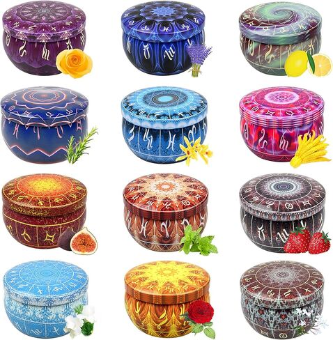 12 Pack 4.4Oz Zodiac Constellations Scented Candles Gift Set Strong Fragrance Aromatherapy Candle Set Decorative Candles for Home Scented Candle Relaxation Gifts for Women. in Kuwait