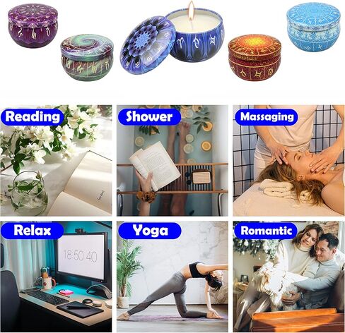 12 Pack 4.4Oz Zodiac Constellations Scented Candles Gift Set Strong Fragrance Aromatherapy Candle Set Decorative Candles for Home Scented Candle Relaxation Gifts for Women. in Kuwait