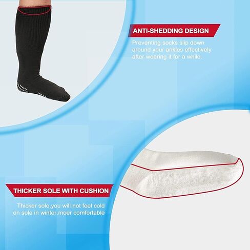 Bulinlulu Extra Width Non Slip Wide Socks for Swollen Feet-Super Extra Width Diabetic Edema Socks, Cast Sock, Hospital Socks with Grips for Men, Extra Width Lymphedema Socks-4 Purple in Kuwait